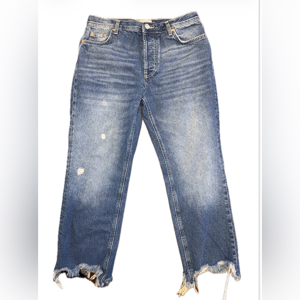 We The Free Free People Distressed Blue Women's Jeans Ankle